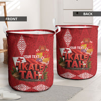 Tonga Rugby Custom Laundry Basket 2026 Go Ikale Tahi Ngatu Pattern
