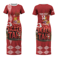 Tonga Rugby Custom Couples Matching Short Sleeve Bodycon Dress and Hawaiian Shirt 2026 Go Ikale Tahi Ngatu Pattern LT14 - Polynesian Pride