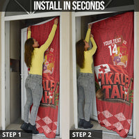 Tonga Rugby Custom Door Cover 2026 Go Ikale Tahi Ngatu Pattern