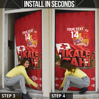 Tonga Rugby Custom Door Cover 2026 Go Ikale Tahi Ngatu Pattern