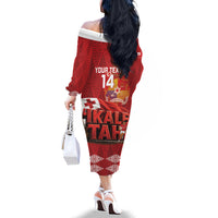 Tonga Rugby Custom Family Matching Off The Shoulder Long Sleeve Dress and Hawaiian Shirt 2026 Go Ikale Tahi Ngatu Pattern