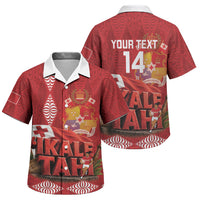 Tonga Rugby Custom Family Matching Puletasi and Hawaiian Shirt 2026 Go Ikale Tahi Ngatu Pattern LT14 Son's Shirt Red - Polynesian Pride