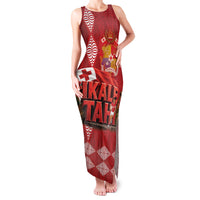 Tonga Rugby Custom Family Matching Tank Maxi Dress and Hawaiian Shirt 2026 Go Ikale Tahi Ngatu Pattern