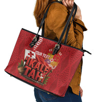 Tonga Rugby Custom Leather Tote Bag 2026 Go Ikale Tahi Ngatu Pattern