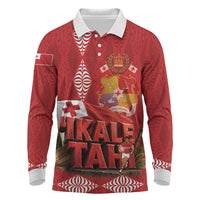 Tonga Rugby Custom Long Sleeve Polo Shirt 2026 Go Ikale Tahi Ngatu Pattern
