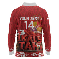 Tonga Rugby Custom Long Sleeve Polo Shirt 2026 Go Ikale Tahi Ngatu Pattern