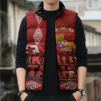 Tonga Rugby Custom Sleeveless Puffer Jacket 2026 Go Ikale Tahi Ngatu Pattern