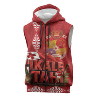 Tonga Rugby Custom Sleeveless Zip Hoodie 2026 Go Ikale Tahi Ngatu Pattern