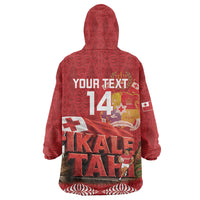 Tonga Rugby Custom Wearable Blanket Hoodie 2026 Go Ikale Tahi Ngatu Pattern