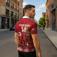 Tonga Rugby Custom Zipper Polo Shirt 2026 Go Ikale Tahi Ngatu Pattern