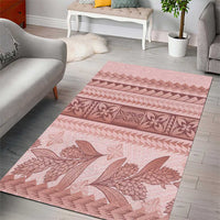 Pastel Pink Samoa Siapo Teuila Flowers Area Rug - Polynesian Pride
