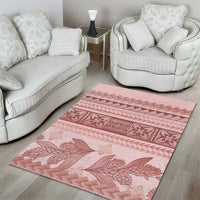 Pastel Pink Samoa Siapo Teuila Flowers Area Rug - Polynesian Pride