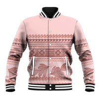 Pastel Pink Samoa Siapo Teuila Flowers Baseball Jacket LT14 Unisex Pastel Pink - Polynesian Pride