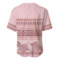 Pastel Pink Samoa Siapo Teuila Flowers Baseball Jersey - Polynesian Pride