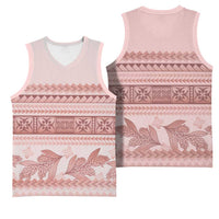 Pastel Pink Samoa Siapo Teuila Flowers Basketball Jersey LT14 - Polynesian Pride