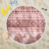 Pastel Pink Samoa Siapo Teuila Flowers Beach Blanket LT14 One Size 150cm Pastel Pink - Polynesian Pride