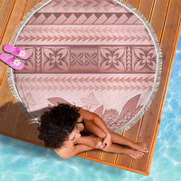 Pastel Pink Samoa Siapo Teuila Flowers Beach Blanket LT14 - Polynesian Pride