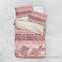 Pastel Pink Samoa Siapo Teuila Flowers Bedding Set - Polynesian Pride