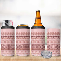 Pastel Pink Samoa Siapo Teuila Flowers 4 in 1 Can Cooler Tumbler LT14 - Polynesian Pride