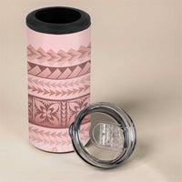 Pastel Pink Samoa Siapo Teuila Flowers 4 in 1 Can Cooler Tumbler LT14 - Polynesian Pride
