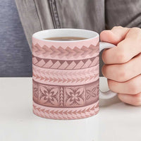Pastel Pink Samoa Siapo Teuila Flowers Ceramic Mug LT14 - Polynesian Pride