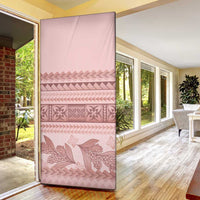Pastel Pink Samoa Siapo Teuila Flowers Door Cover - Polynesian Pride
