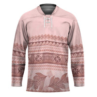Pastel Pink Samoa Siapo Teuila Flowers Hockey Jersey LT14 Unisex Pastel Pink - Polynesian Pride