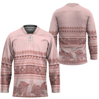 Pastel Pink Samoa Siapo Teuila Flowers Hockey Jersey LT14 - Polynesian Pride