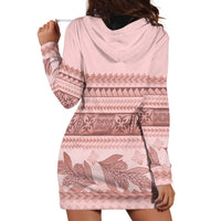 Pastel Pink Samoa Siapo Teuila Flowers Hoodie Dress - Polynesian Pride