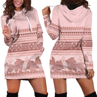 Pastel Pink Samoa Siapo Teuila Flowers Hoodie Dress - Polynesian Pride
