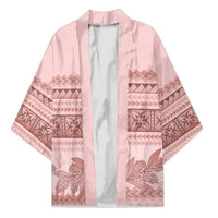 Pastel Pink Samoa Siapo Teuila Flowers Kimono - Polynesian Pride