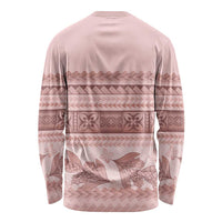 Pastel Pink Samoa Siapo Teuila Flowers Long Sleeve Shirt LT14 - Polynesian Pride