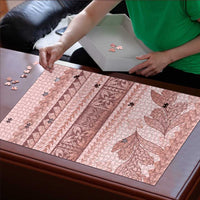 Pastel Pink Samoa Siapo Teuila Flowers Puzzle LT14 - Polynesian Pride