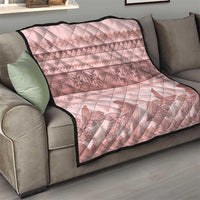 Pastel Pink Samoa Siapo Teuila Flowers Quilt - Polynesian Pride