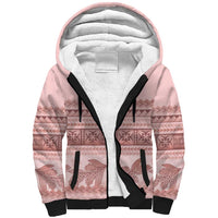 Pastel Pink Samoa Siapo Teuila Flowers Sherpa Hoodie LT14 Unisex Pastel Pink - Polynesian Pride