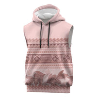 Pastel Pink Samoa Siapo Teuila Flowers Sleeveless Hoodie LT14 Pastel Pink - Polynesian Pride