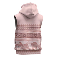 Pastel Pink Samoa Siapo Teuila Flowers Sleeveless Hoodie LT14 - Polynesian Pride