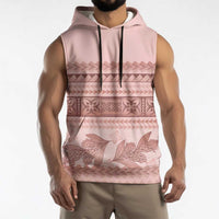 Pastel Pink Samoa Siapo Teuila Flowers Sleeveless Hoodie LT14 - Polynesian Pride