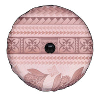 Pastel Pink Samoa Siapo Teuila Flowers Spare Tire Cover - Polynesian Pride