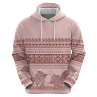 Pastel Pink Samoa Siapo Teuila Flowers Zip Hoodie - Polynesian Pride