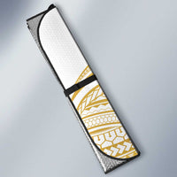 Polynesia White Sunday Auto Sun Shade Plumeria Polynesian Tribal Gold Color LT14 - Polynesian Pride