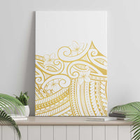 Polynesia White Sunday Canvas Wall Art Plumeria Polynesian Tribal Gold Color LT14 - Polynesian Pride