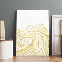 Polynesia White Sunday Canvas Wall Art Plumeria Polynesian Tribal Gold Color LT14 - Polynesian Pride