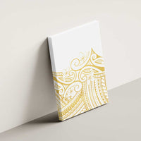 Polynesia White Sunday Canvas Wall Art Plumeria Polynesian Tribal Gold Color LT14 - Polynesian Pride