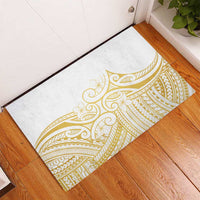 Polynesia White Sunday Rubber Doormat Plumeria Polynesian Tribal Gold Color LT14 - Polynesian Pride