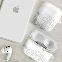 Polynesia White Sunday AirPods Case Plumeria Polynesian Tribal Grey Color LT14 - Polynesian Pride