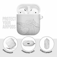Polynesia White Sunday AirPods Case Plumeria Polynesian Tribal Grey Color - Polynesian Pride