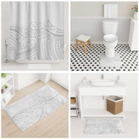 Polynesia White Sunday Bathroom Set Plumeria Polynesian Tribal Grey Color LT14 - Polynesian Pride
