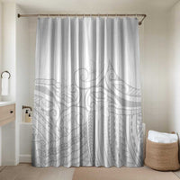 Polynesia White Sunday Bathroom Set Plumeria Polynesian Tribal Grey Color LT14 Shower Curtain Only White - Polynesian Pride