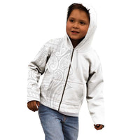 Polynesia White Sunday Kid Hoodie Plumeria Polynesian Tribal Grey Color LT14 - Polynesian Pride